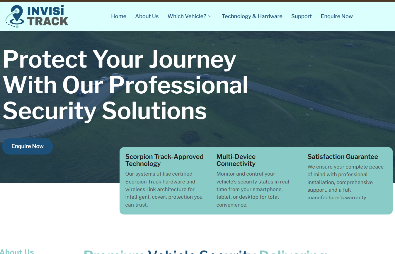 Invisitrack website preview